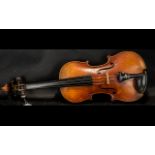German Violin, Two-Piece back, length 13.75", overall length 23.5". German, circa 1800.