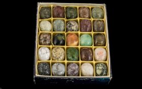 Marble Bird's Eggs: Novelty Collection of Gemstone Eggs, listed, all numbered and boxed; box size 5.