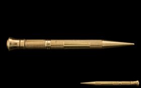 Samson Morden - Everpoint 9ct Gold Cased Propelling Pencil. Maker S.M & Co. Hallmark London 1932.