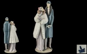 Lladro - Excellent Tall and Impressive Hand Painted Porcelain Figure ' On the Town ' Model No 1452.