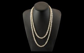 Large Early Strand of Fresh Water Pearls, of good colour and lustre; 44 inches (app.