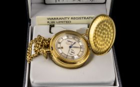 A Modern Rotary Pocket Watch automatic movement, silver dial with tractor ring Roman numerals,