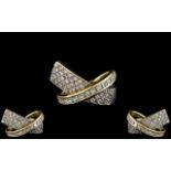 Ladies - Superb Designer Diamond Set Dress Ring, Set with High Grade Modern Round Brilliant Cut