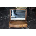 Sheraton Period Mahogany Inlaid Bow Fronted Toilet Mirror with three drawers with stringing, to