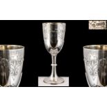 Late Victorian Period Large and Impressive Sterling Silver Chalice by John Round,