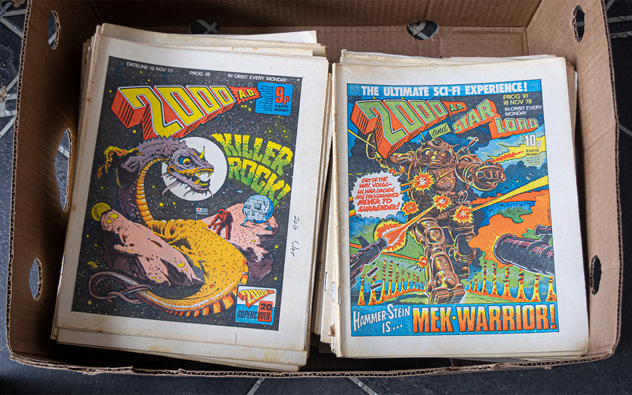 Large Box of 2000 AD Comics, all 1970s, over 100 in total. Ideal for the enthusiast.