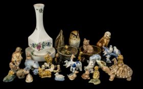 Collection of Hagen Renaker, Wade, Delft & Porcelain Miniature figures,