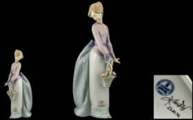 Lladro - Superb LCS Members Hand Painted Porcelain Figure ' Basket of Love ' Model No 7622.