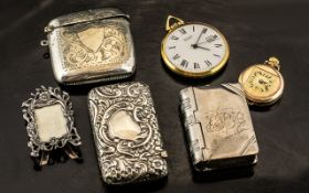 Small Mixed Lot to include a yellow metal fob watch, open-faced Seconda pocket watch,