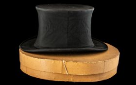 Vintage Black Opera Top Hat In Original Case,