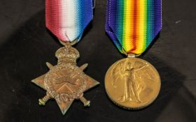 WWI Medal Duo, 20271 PTE J. RIMMER 1st Btn LNLR Rgt (KIA 26/2/1916).