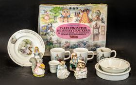 Collection of Wedgwood Peter Rabbit Porcelain, comprising 4 mugs, 2 bowls,