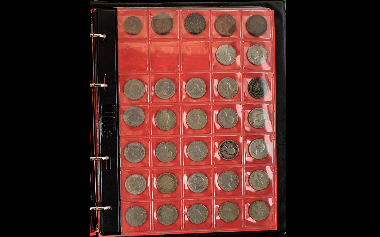 Coin Folder of Mixed British Coins, 50p pieces, silver threepences, sixpences, farthings, - Image 3 of 5