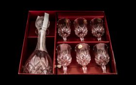 A Boxed Lead Crystal Drink Set to include Decanter & Six Glasses, by Opera.