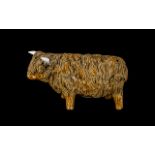 Spaghettiware - Large Ceramic Bull Marked CWS Approx 8.5 Inches long & 4.