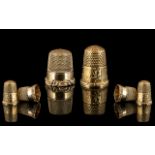 Antique Period - Pair of Superb 9ct Gold Thimbles, Both with Full Hallmarks for 9.