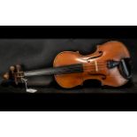 German Conservatory Violin, Two-Piece back, length 13.75", overall length 23". German, circa 1800.