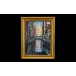 Crabtree Mixed Media Painting depicting The Bridge of Sighs in Venice,