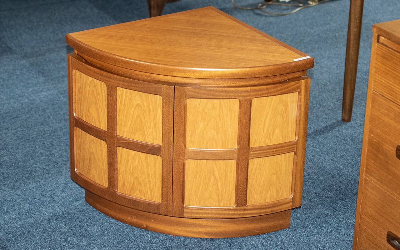 Parker Knoll Small Teak Bow Fronted Corner Cabinet, with a matching cupboard and a Natham type, - Image 2 of 2