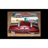 Vintage Boxed Minister Delux Tinplate Saloon Car, (T.Red), Regd.No.