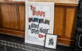 Beatles Film Poster 'A Hard Day's Night', (with six brand new songs),