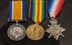 WWI Medal Trio, 6843 PTE E. BRADBORN 2nd Btn South Lancs Rgt.