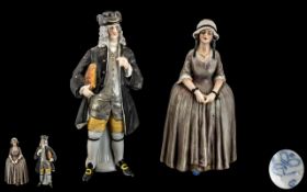 A Continental Foley China Scarce Pair of Hand Painted Porcelain Figures. c.1892.