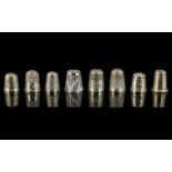 Excellent Collection of Antique and Vintage Sterling Silver Thimbles ( 8 ) In Total.