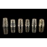 Antique and Vintage Collection of Sterling Silver Thimbles ( 6 ) In Total.