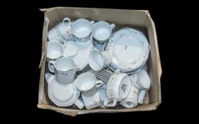 Royal Thailand China Tea Set comprising 10 cups and saucers, tea pot, milk jug, 6 side plates,