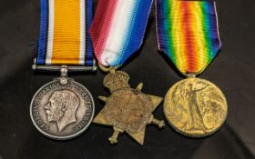 WWI Medal Trio, 18052 PTE T. BROMWICH LNLR.