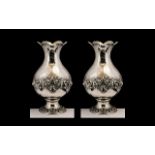 Portuguese - Attractive Early 20th Century Pair of Silver Vases,