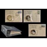 International Society of Postmasters 3 Ring Album and Twelve Different Numismatic Covers,