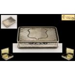 Nathaniel Mills Good Quality Solid Silver Rectangular Shaped Hinged Snuff Box of Pleasing