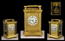 Antique Period French - Superb Quality Gilt Metal 8 Day Repeating Carriage Clock,