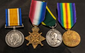 WWI Medal Group, 1337 PTE J. HOLME South Lancs Rgt.