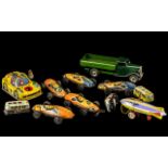 Collection of Six Small Tinplate Racing Cars (TAPT), 3.5 inches (8.