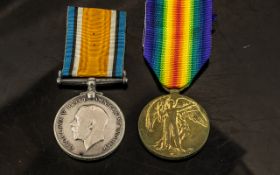 WWI MEDAL DUO, 23704 PTE R. BANNISTER 1st Btn LNLR.