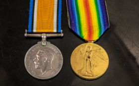 WWI MEDAL DUO, 34328 PTE E. QUINN Manchester Rgt.