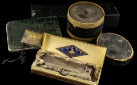'Old Soldier's' Items, cased Horner Chromonica, leather purse, vesta,