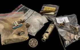 Collection of Military Miscellany comprising bag of Army tunic brass buttons,