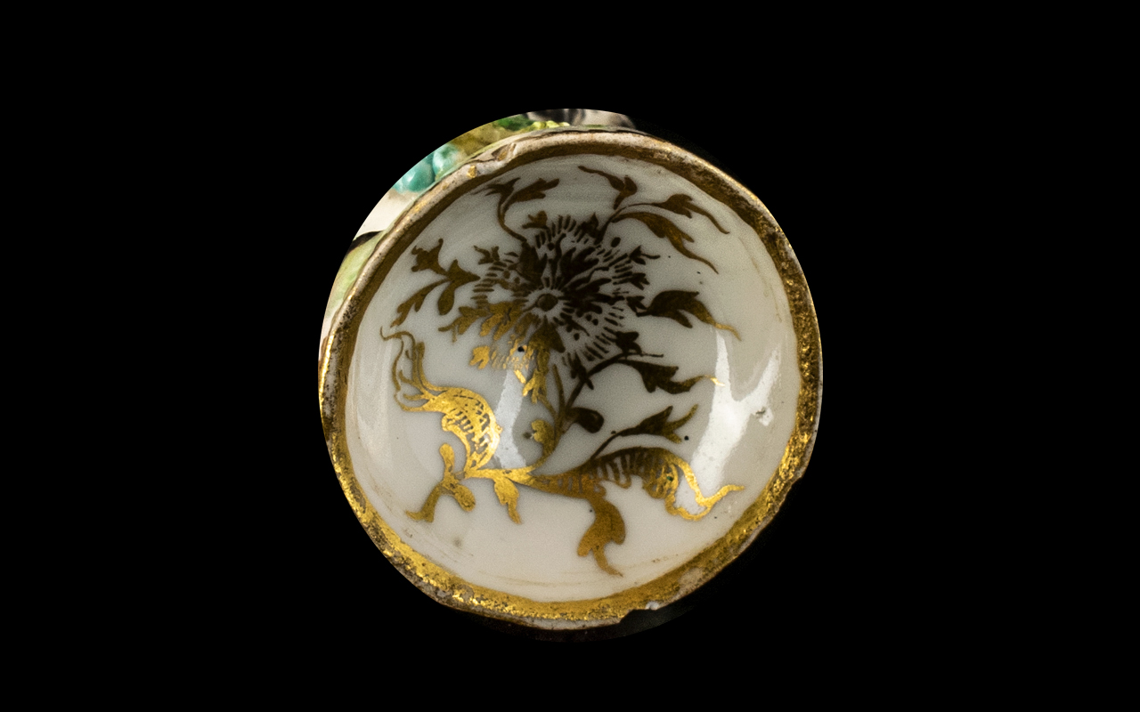 Porcelain And Gold Scent Bottle (18th Century) Modelled as a Goat Herder with Goat. (We Suspect This - Image 4 of 6