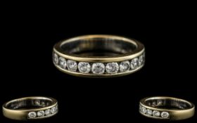 18ct White Gold - Attractive Diamond Set Half - Eternity Ring,
