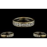 18ct White Gold - Attractive Diamond Set Half - Eternity Ring,