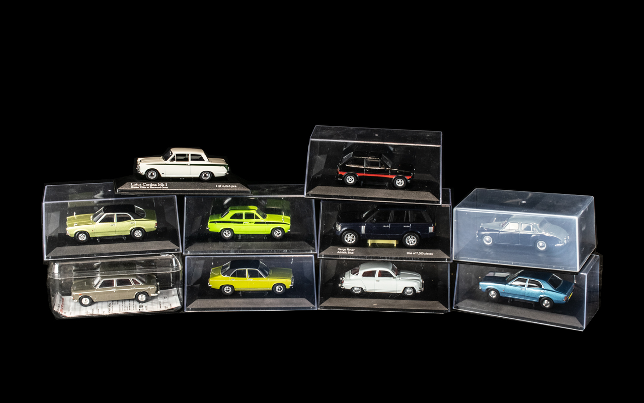 Collection of Die Cast Model Cars, including an Austin Morris, Lotus Cortina Mk 1, - Image 2 of 2