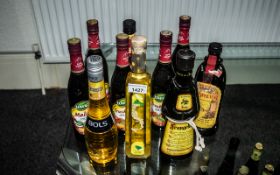 Collection of Ten Bottled Liqueurs, comprising Bols Banana, Truskawka Strawberry x 4,