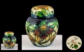 Moorcroft - Tubelined Small Lidded Preserve Pot ' Lily of the Valley ' Design.