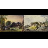 English School 19th Century - A Pair of Watercolour Drawings - Ruskin Style A Gothic ruin of a