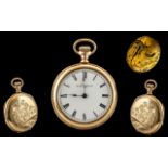Elgin National Watch Co Gold Filled Ladies - Keyless Open Faced Pocket Watch.