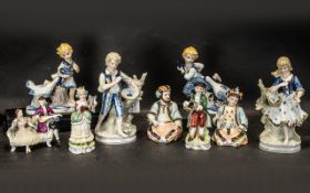 Collection of Pottery Figurines,